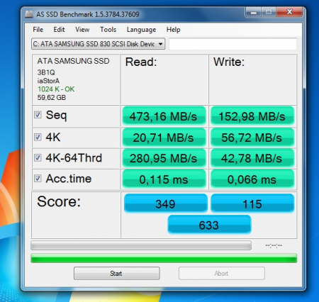 AS SSD Benchmark Samsung SSD 830
